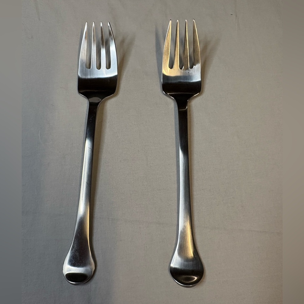 Dansk Polished Silver Stainless 10” Serving Forks - Set of 2